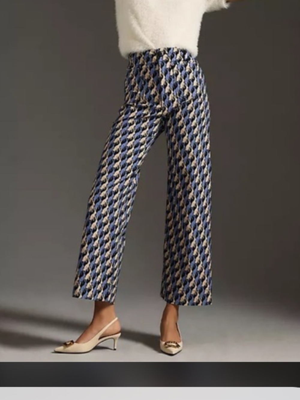 Maeve x Anthropologie The Colette Bunny Rabbit Print Cropped Wide Leg Pants